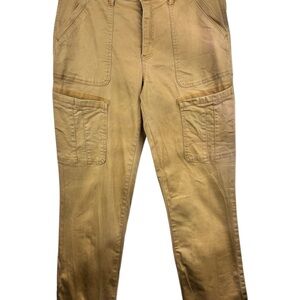 Democracy “Ab Solution” Tan Women’s Cargo Pants Work Utility High Rise Size 12